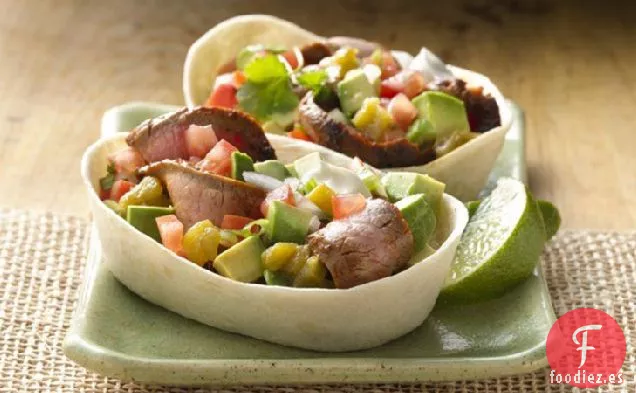 Tacos suaves de Carne Picante y Aguacate Stand ' N Stuff ® 