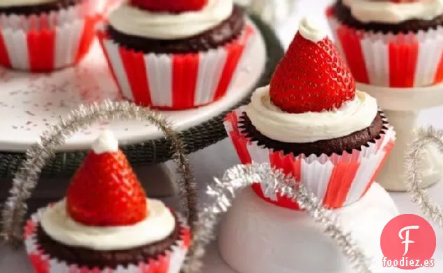 Cupcakes de Santa de Terciopelo Rojo