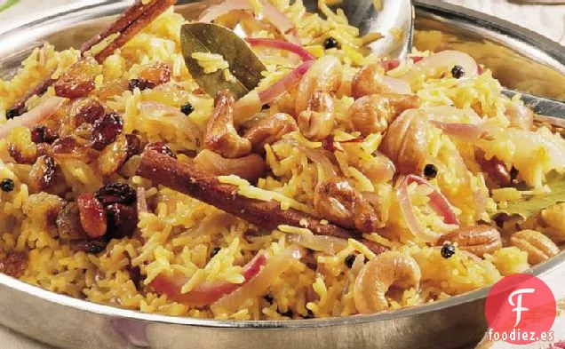 Arroz Basmati con Azafrán (Zaffrani Pulao)