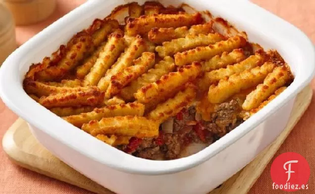 Pastel de Hamburguesa y Papas Fritas