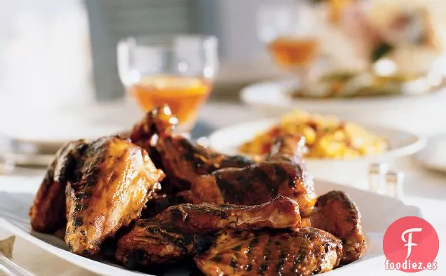 Pollo a la Parrilla con Salsa Barbacoa de Mostaza Dulce