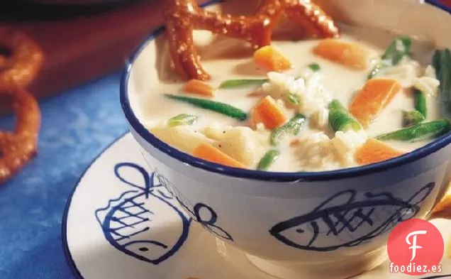 Sopa Cremosa de Verduras y Queso