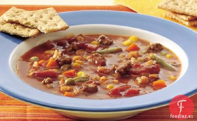 Sopa de Verduras, Carne de Res y Cebada