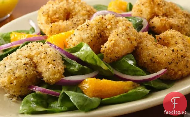 Ensalada Crujiente de Mariscos con Vinagreta de Cítricos