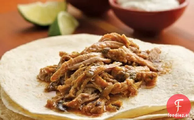 Burritos de Cerdo de Chile Verde de Cocción Lenta