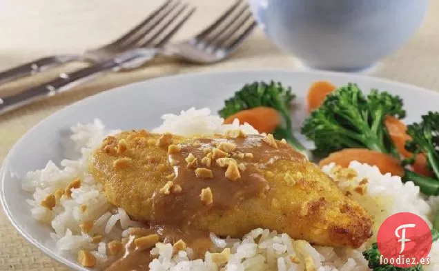 Pollo Tailandés con Salsa de Cacahuete Picante