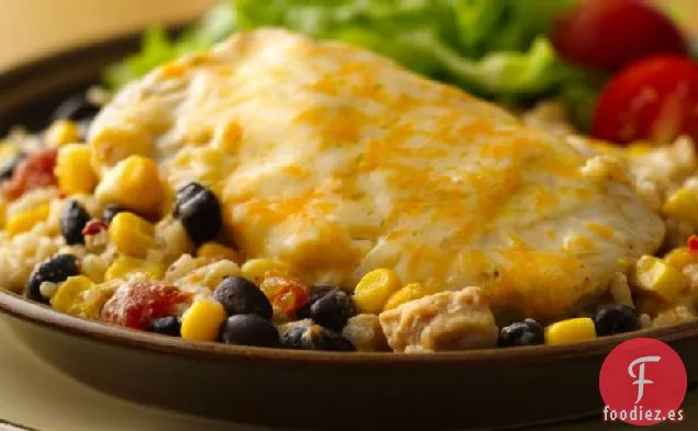 Cazuela de Pollo y Arroz con Queso