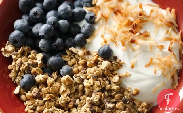 Tazón de Yogur de Coco Tostado y Chocolate