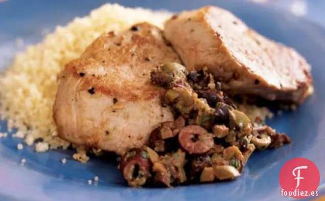 Solomillo de Cerdo con Tapenade de Mostaza y Oliva
