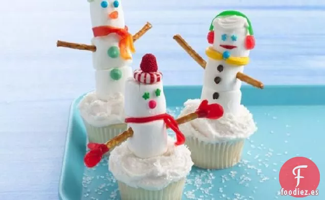 Cupcakes de Muñeco de Nieve
