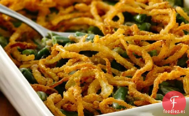 Cazuela de Judías Verdes sin Gluten con Cebollas Fritas