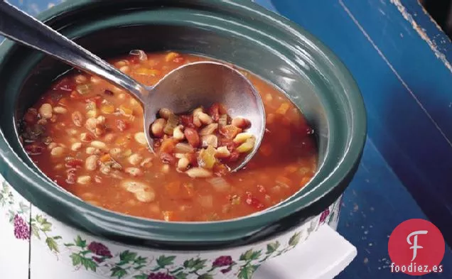 Sopa de Frijoles Múltiples Fácil de Cocción Lenta
