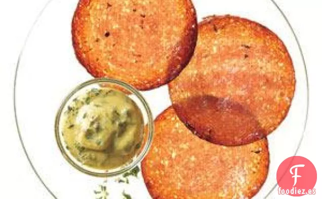 Chips De Salami Crujientes Con Mostaza De Tomillo