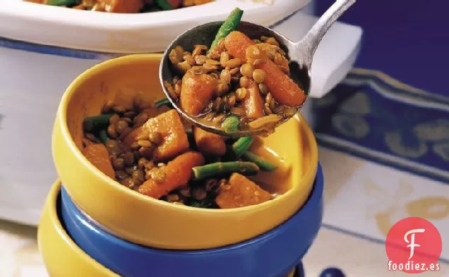 Estofado de Lentejas y Batata al Curry de Cocción Lenta