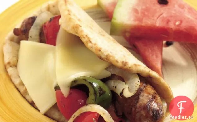 Pliegues de Salchicha Italiana y Pimiento a la Parrilla