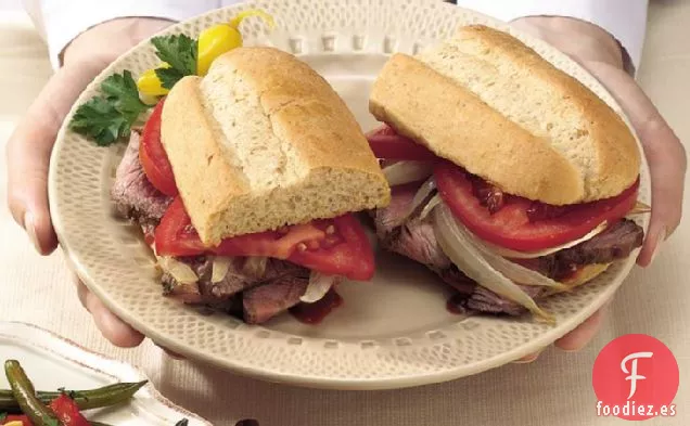 Sándwiches de Carne y Cebolla a la Parrilla