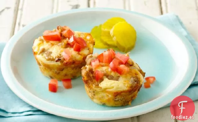 Mini Pasteles de Hamburguesa con Queso Increíblemente Fáciles y Saludables