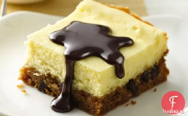 Barras de Tarta de Queso con Chispas de Chocolate Sin Gluten