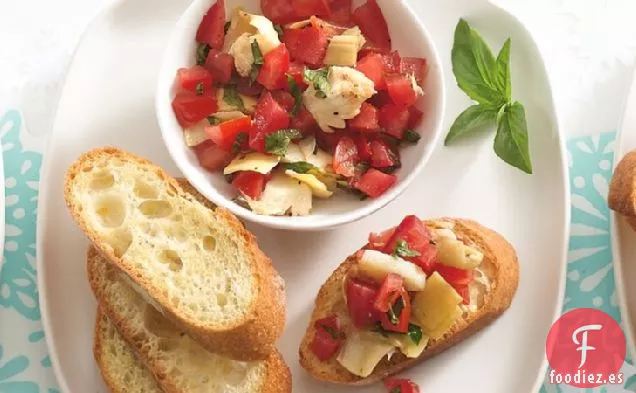 Crostini de Tomate y Alcachofa