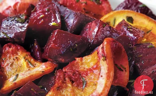 Remolachas Asadas y Naranjas con Mantequilla de Hierbas