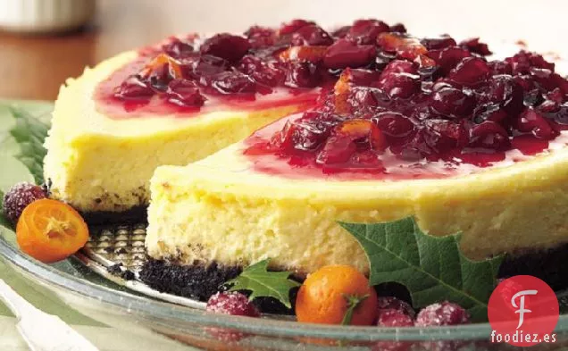 Tarta de Queso de Arándano y Naranja