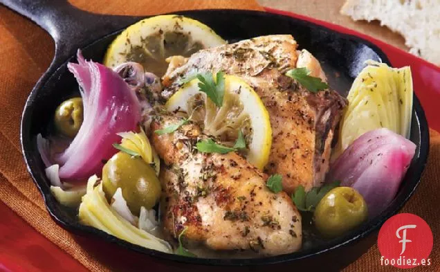 Pollo Estofado Mediterráneo de Cocción Lenta