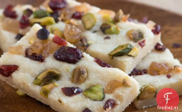 Barras de Galletas de Pistacho, Arándano y Jengibre