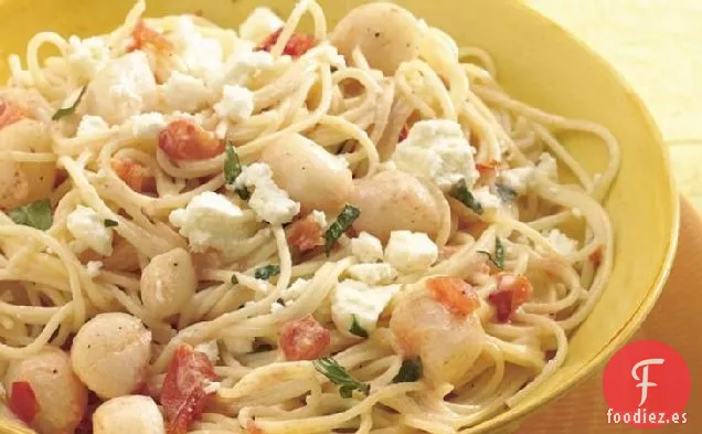 Vieiras Cremosas con Pasta de Cabello de Ángel