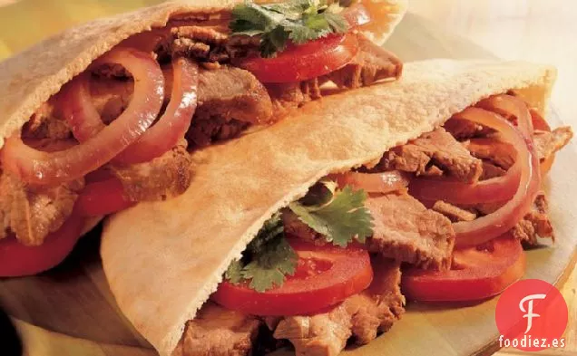 Sándwiches de Carne Marinada A La Parrilla