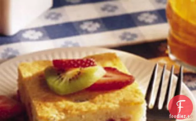 Cuadrados de Tarta de Kiwi y Fresa