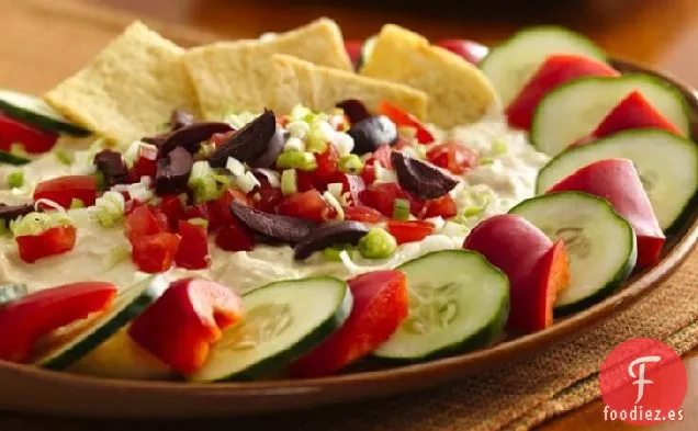 Salsa de Hummus Griego con Salsa de Verduras