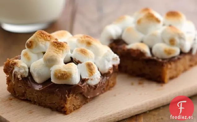 Barras de S'mores de Malvavisco Tostadas Calientes