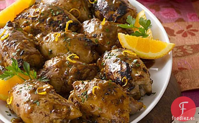 Muslos de Pollo con Salsa de Mostaza y Cítricos
