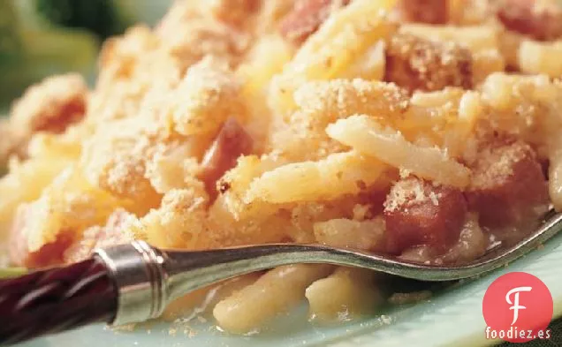 Hornear Patatas con Jamón y Queso Suizo