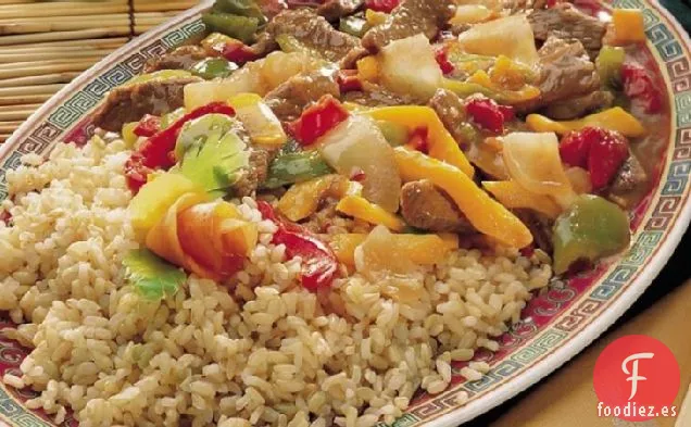 Ternera de Cantón con Pimientos