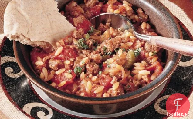 Ternera griega y Orzo (más ligero )