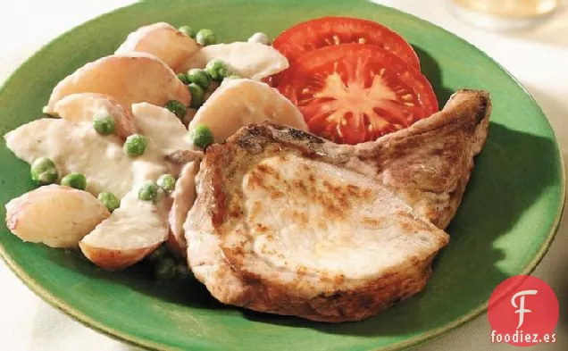 Patatas Cremosas y Chuletas de Cerdo