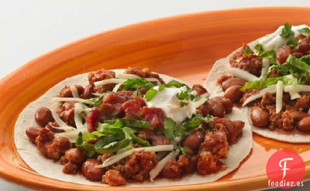 Tostadas de Pavo y Frijoles