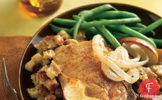 Chuletas de Cerdo y Manzanas con Relleno