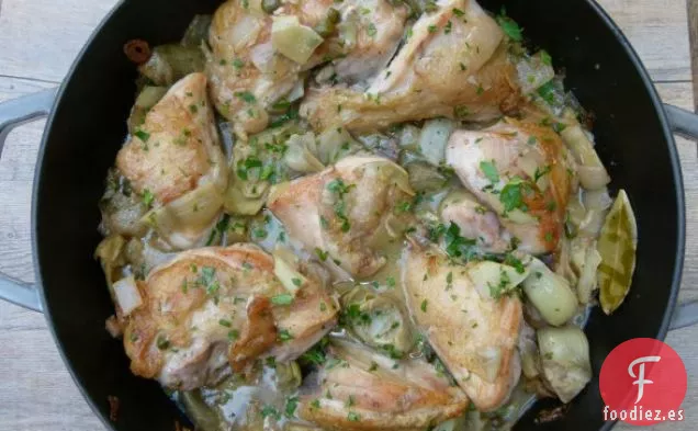 Pollo Al Horno Con Alcachofas Y Alcaparras Receta