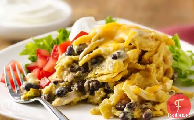 Cazuela de Enchilada de Pollo y Chile Verde de Cocción Lenta