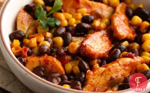 Pollo y Frijoles Mexicanos Fáciles