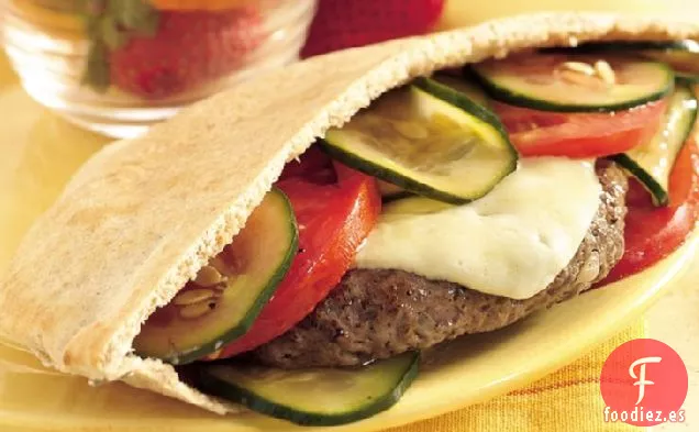 Hamburguesas a la parrilla de Havarti en Pitas