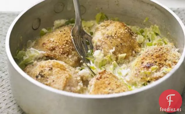 Salteado de Pollo, Puerro y Mostaza