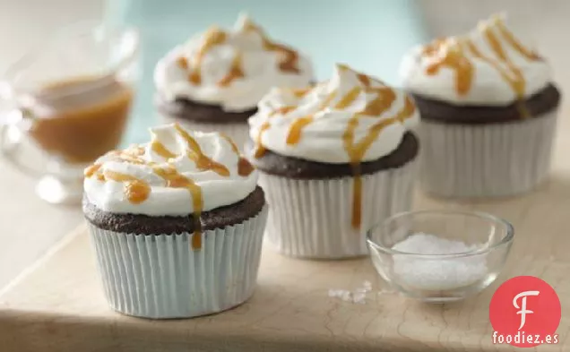 Cupcakes de Chocolate Con Tapa de Caramelo Salado