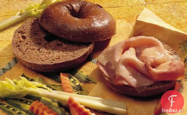 Sándwiches de Bagel de Jamón y Miel