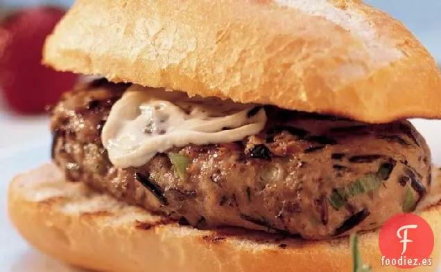Hamburguesas de Pavo de Arroz Salvaje y Dijon a la Parrilla