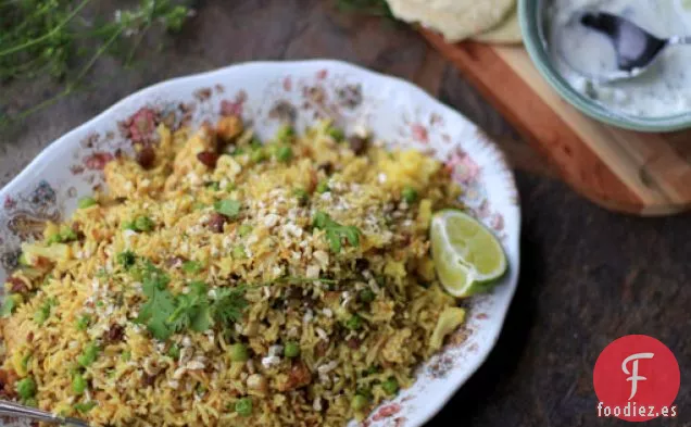 Tempeh con Especias y Coliflor Pilaf Vegetariano
