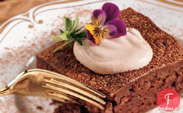 Postre de Brownie de Mousse de Chocolate