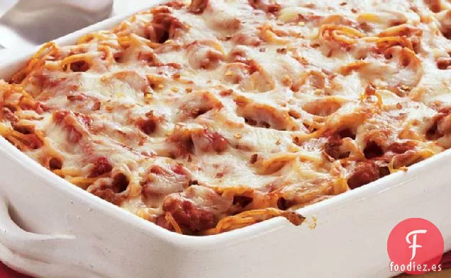 Espaguetis Horneados con Pizza